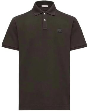 Moncler Logo-Patch Short-Sleeve Polo Shirt - Black