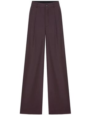 MEGUSTA Pantalon Plissé À Taille Haute - Purple