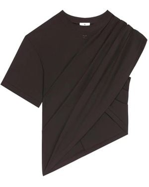 Courreges Asymmetric Draped T-Shirt - Black