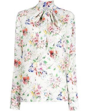 Rosetta Getty Blusa con estampado floral - Blanco