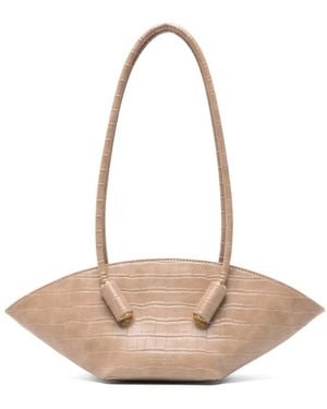 THEMOIRÈ Embossed Recycled Leather Shoulder Bag - Pink