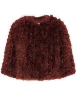 Yves Salomon Feather-Embellished Jacket - Red
