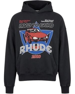 Rhude Sudadera Road To Cairo Con Capucha - Negro