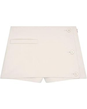 Courreges Oblique Mini-Skorts - Naturel