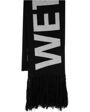 we11done Bufanda con logo en jacquard - Negro