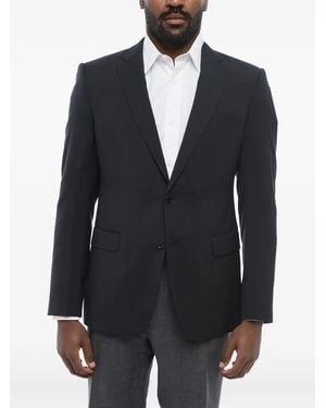 Giorgio Armani Blazer En Laine Vierge À Simple Boutonnage - Bleu