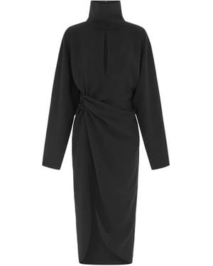 16Arlington Mis Knot-Detail Midi Dress - Black