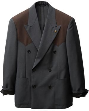 Versace Wool-Mohair Boxy Blazer - Black