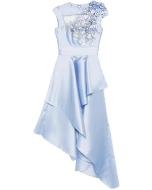 Saiid Kobeisy Asymmetric Mikado Dress - Blue