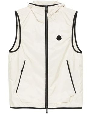 Moncler Logo-Print Hooded Gilet - Natural