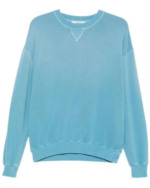 6397 Washed-Effect Crew-Neck Sweatshirt - Blue