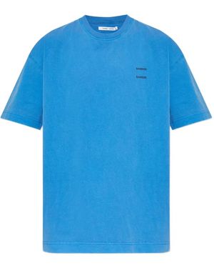 Samsøe & Samsøe Logo-Print T-Shirt - Blue
