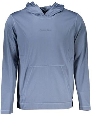 Calvin Klein Logo-Print Kangaroo-Pocket Hoodie - Blue