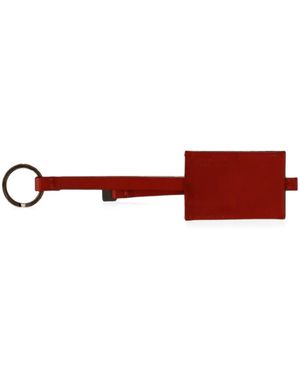 CoSTUME NATIONAL Logo-Plaque Leather Keyring - Red