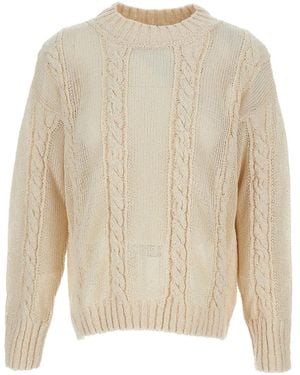 Lorena Antoniazzi Pullover mit Zopfmuster - Weiß