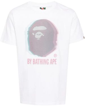 A Bathing Ape T-Shirt Con Stampa - Bianco