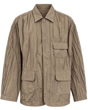 Franzese Collection Brad Pitt Pleated Safari Jacket - Natural