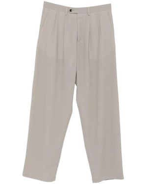 LC23 Pleated Twill-Weave Pants - White