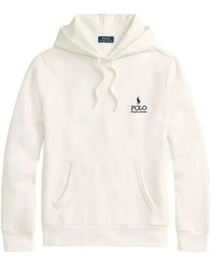 Polo Ralph Lauren Logo-Print Drawstring Hoodie - White