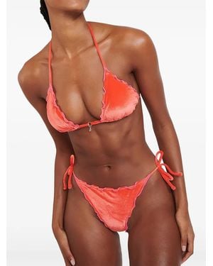Banana Moon Ciroluma Neosun Ruffled Velvet Bikini - Red