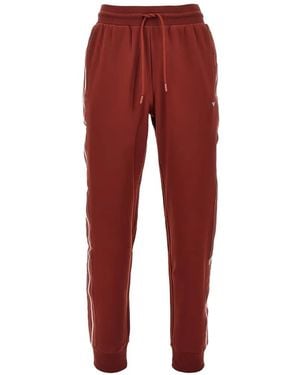 EA7 Logo-Print Side-Stripe Track Pants - Red