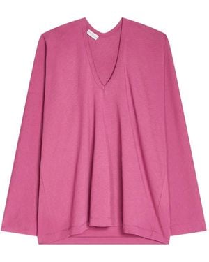 Dries Van Noten Long Sleeve Cotton T-Shirt - Pink