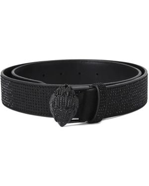 Kurt Geiger Eagle-Head Crystal-Embellished Belt - Black