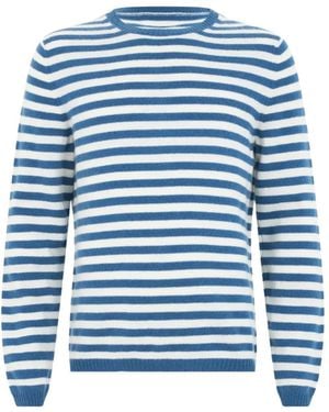 Fedeli Striped Cashmere Jumper - Blue