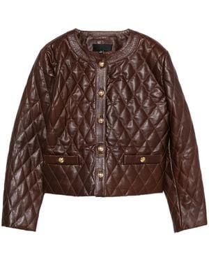 Nili Lotan Quilted Leather Jacket - Brown