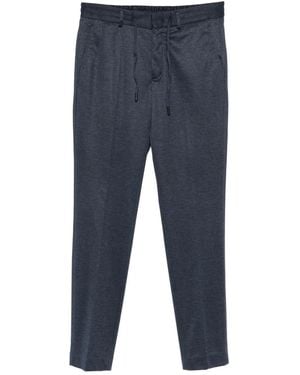 KARL LAGERFELD Drawstring Straight-Leg Trousers - Blue
