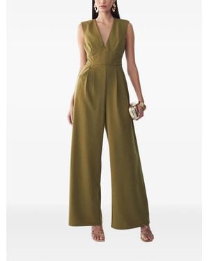 ST MRLO V-Neck Pleated Jumpsuit - Green