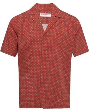 Orlebar Brown Maitan Geometric-Print Shirt - Red