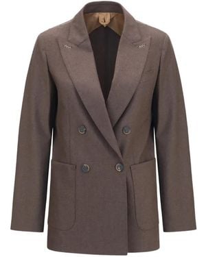 Max Mara Double-Breasted Peak-Lapels Jacket - Brown