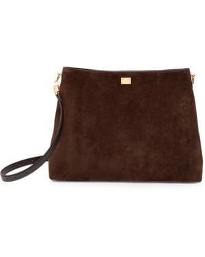 Dolce & Gabbana Large Vittoria Suede Cross Body Bag - Brown