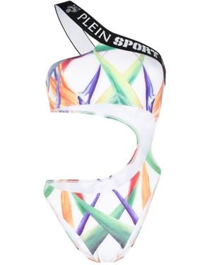 Philipp Plein Asymmetrisch Badpak - Blauw
