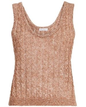 Brunello Cucinelli Sleeveless Knit Top - Brown