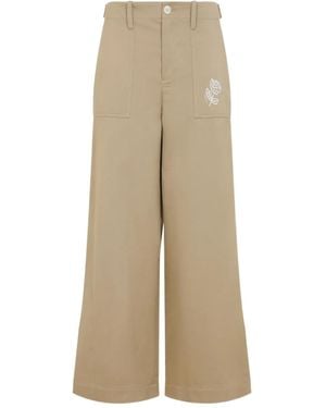 Marni Rose-Embroidered Pocket Pants - Natural
