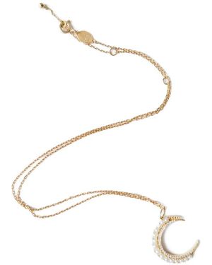 TinyOm Moon-Pendant Necklace - White