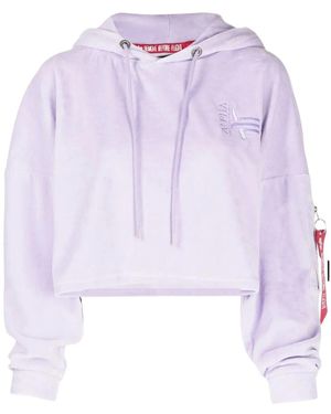 Alpha Industries Sudadera Corta Con Capucha - Morado