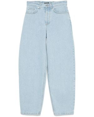 Mugler Wide-Leg-Jeans Mit Schnürung - Blau