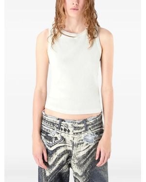 CAMPERLAB Cut-Out Ribbed Tank Top - White