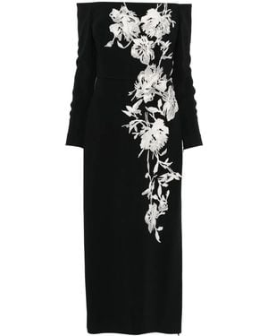 Elie Saab エンブロイダリー ドレス - ブラック
