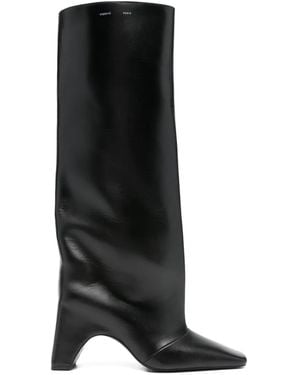 Coperni 90Mm Bridge Calf Leather Square-Toe Boots - Black