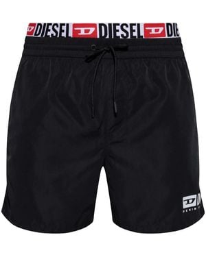 DIESEL Badeshorts Mit Logo-Print - Blau