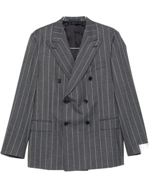 Caruso Pinstriped Double-Breasted Suit - Grey