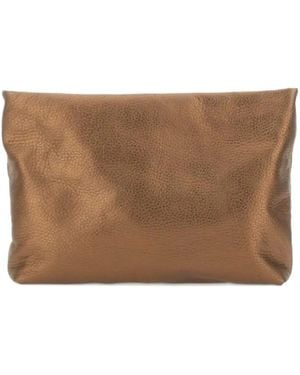 Gianni Chiarini Metallic-Effect Clutch Bag - Brown