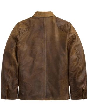 RRL Slim Fit Leather Moto Jacket in Black for Men | Lyst