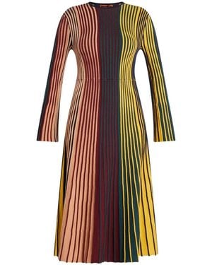 Simon Miller Celia Striped Long-Sleeve Midi Dress - Red