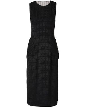 Givenchy Draped Jacquard Dress - Black