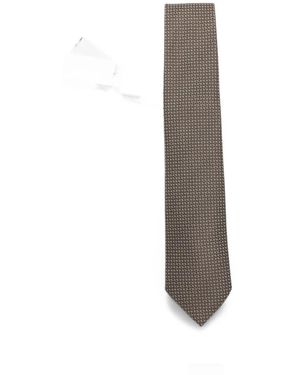 Canali Geometric-Pattern Tie - White